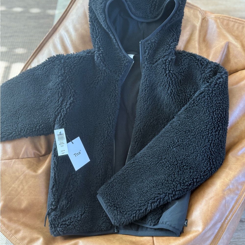 TNA Black Puffer Jacket High Collar Warmth